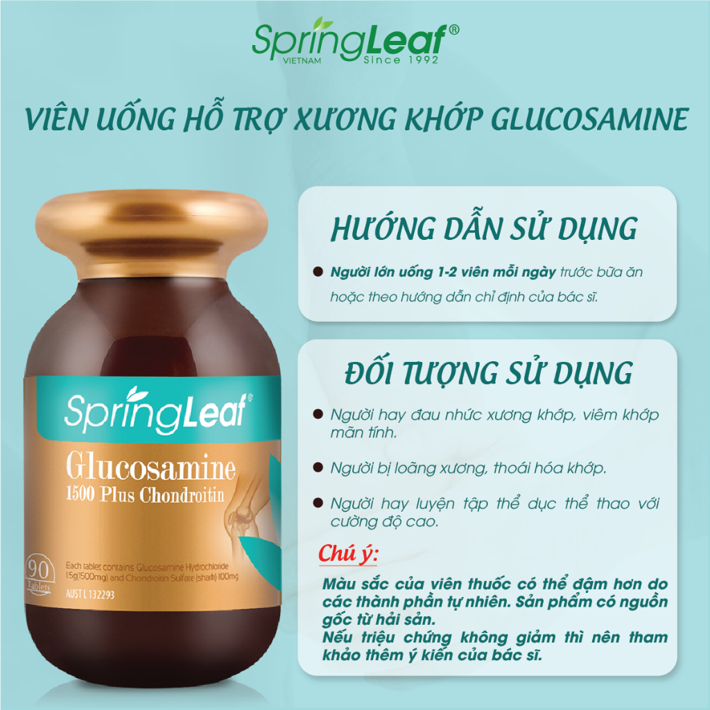 Bo xuong khop Glucosamine 1500 Plus Chondroitin Spring Leaf2