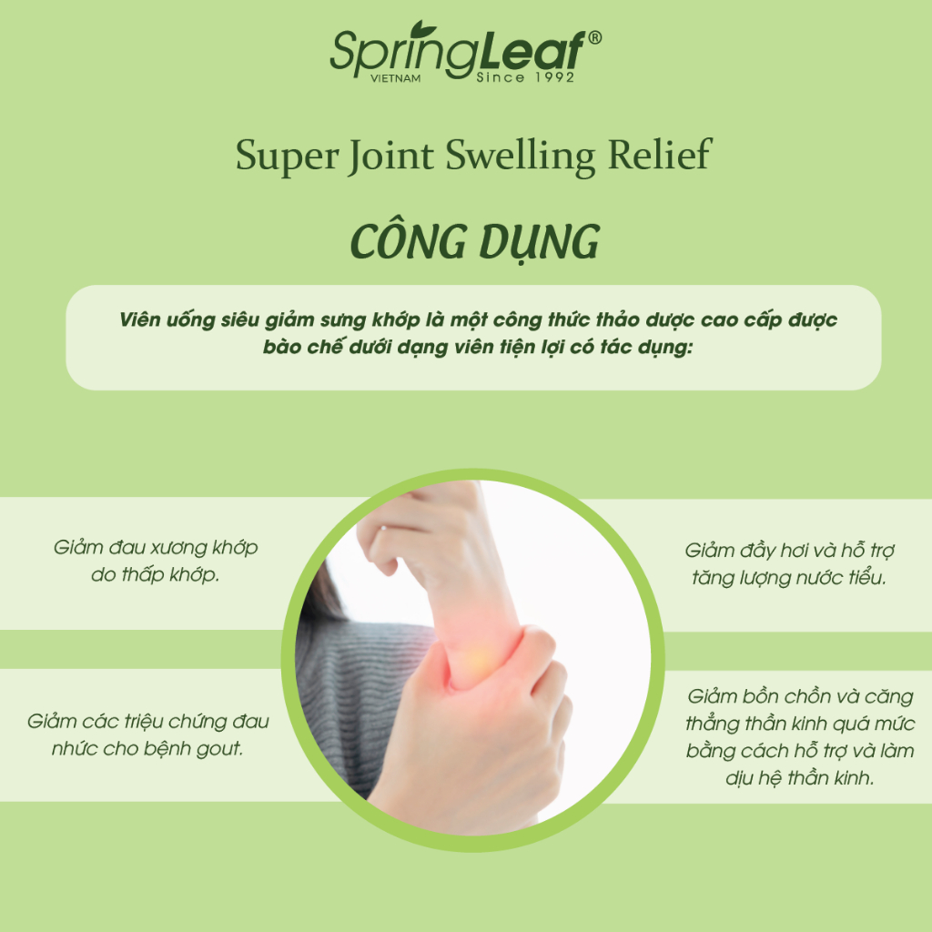Giam sung dau khop Super Joint Swelling Rellief Spring Leaf1