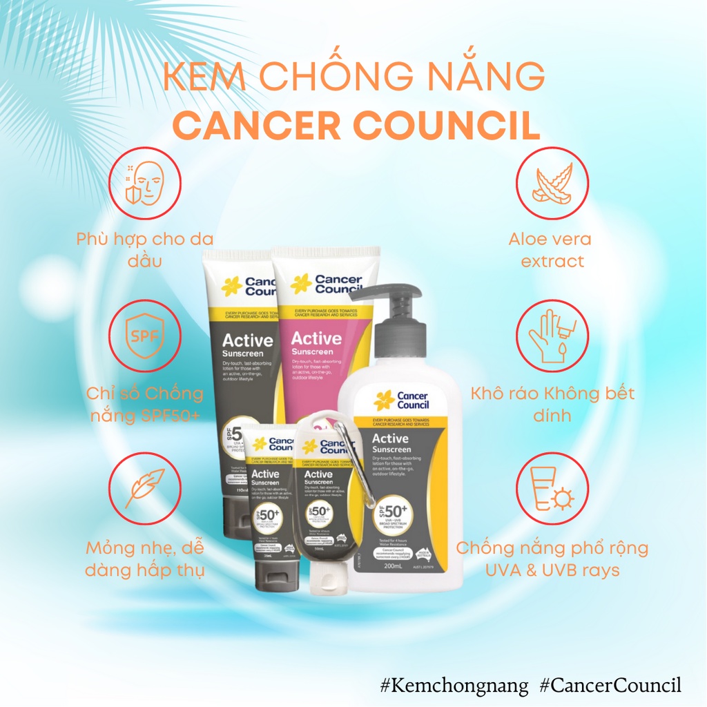 Kem chong nang nang dong Cancer Council Active1
