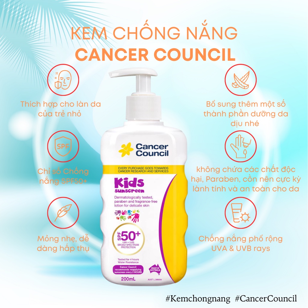 Kem chong nang tre em Cancer Council Kids2