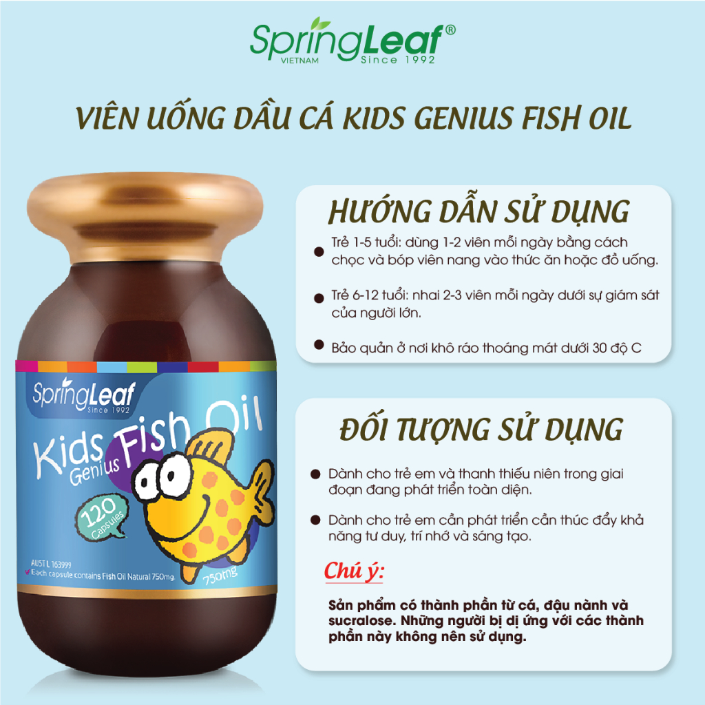 Phat trien tri thong minh cho be Kids Genius Fish Oil 750mg Spring Leaf3