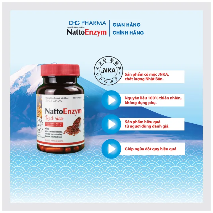 TPCN NattoEnzym Red Rice ho tro giam cholesterol DHG Pharma3
