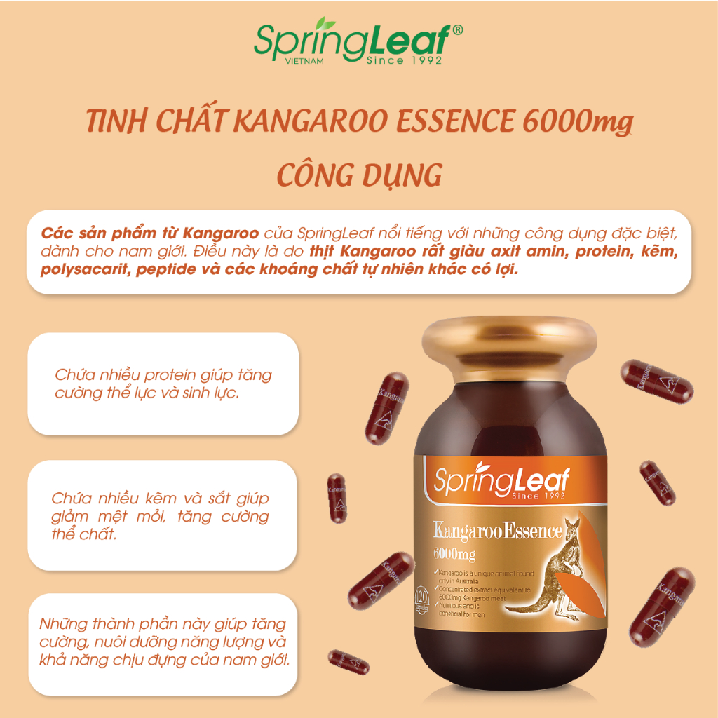 Tang cuong sinh ly nam Tinh chat Kangaroo Essence 6000mg Spring Leaf1
