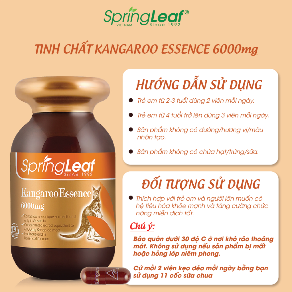 Tang cuong sinh ly nam Tinh chat Kangaroo Essence 6000mg Spring Leaf3