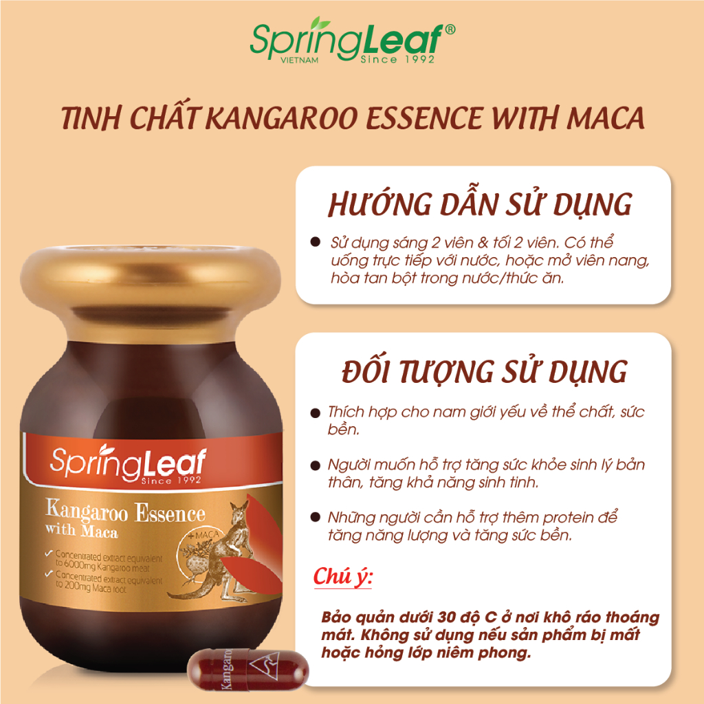Tang cuong sinh ly nam Tinh chat Kangaroo Essence with Maca Spring Leaf2