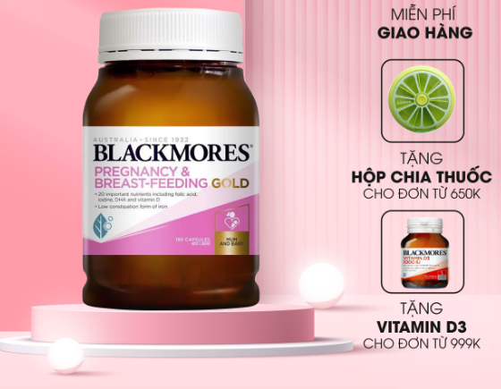 CaptureVitamin Tong Hop Cho Ba Bau Va Me Cho Con Bu Blackmores Pregnancy Breast Feeding Gold 60 Vien 1